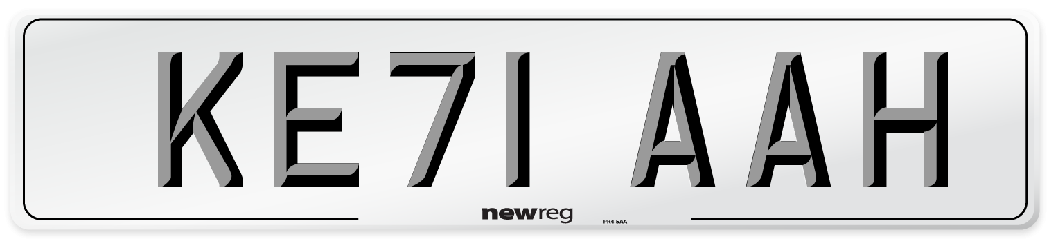KE71 AAH Number Plate from New Reg